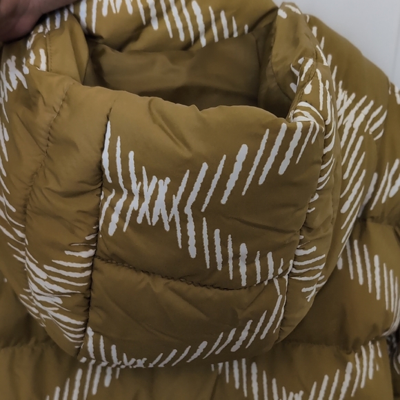 (Donated)Ava & Viv Mustard Puffer Jacket with White Pattern - Picture 5 of 7